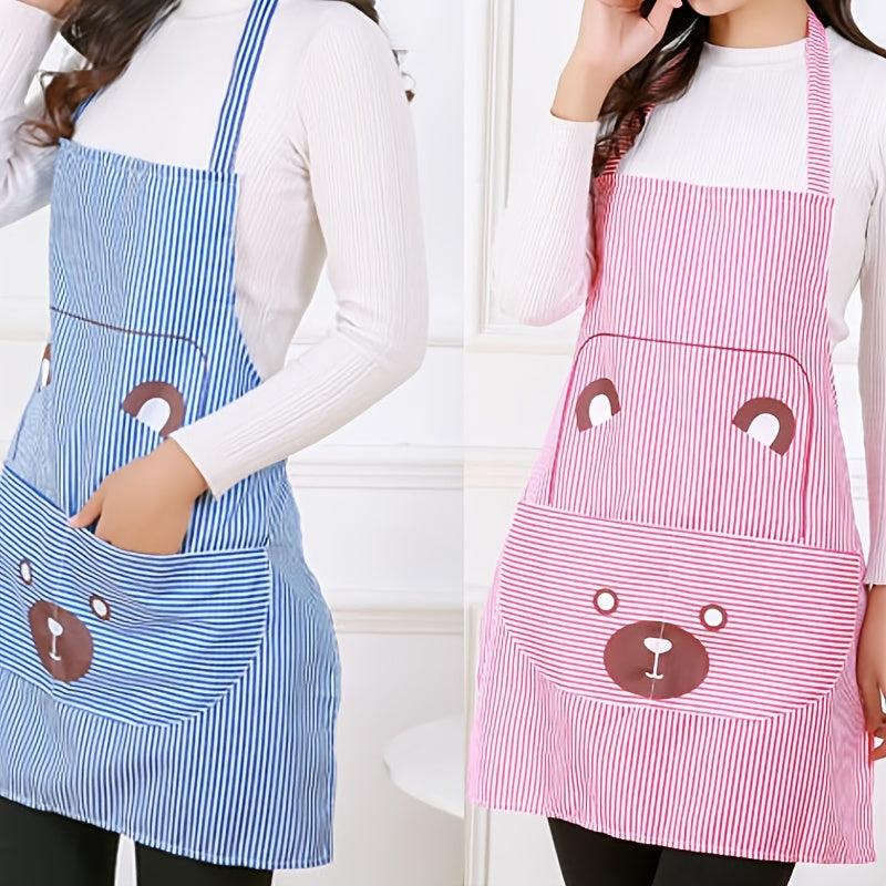 Thickened Waterproof Waist Apron Cartoon Women Kitchen Workwear