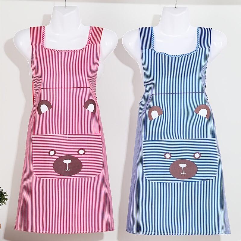 Thickened Waterproof Waist Apron Cartoon Women Kitchen Workwear