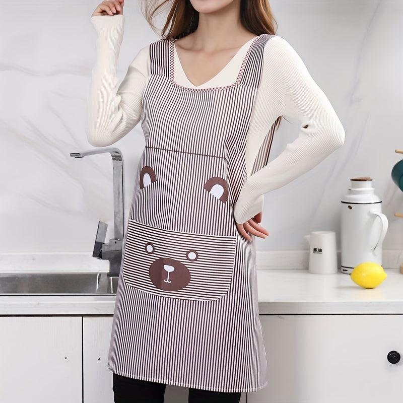 Thickened Waterproof Waist Apron Cartoon Women Kitchen Workwear