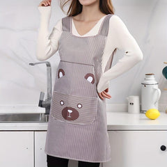 Thickened Waterproof Waist Apron Cartoon Women Kitchen Workwear