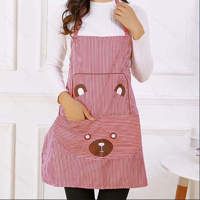 Thickened Waterproof Waist Apron Cartoon Women Kitchen Workwear