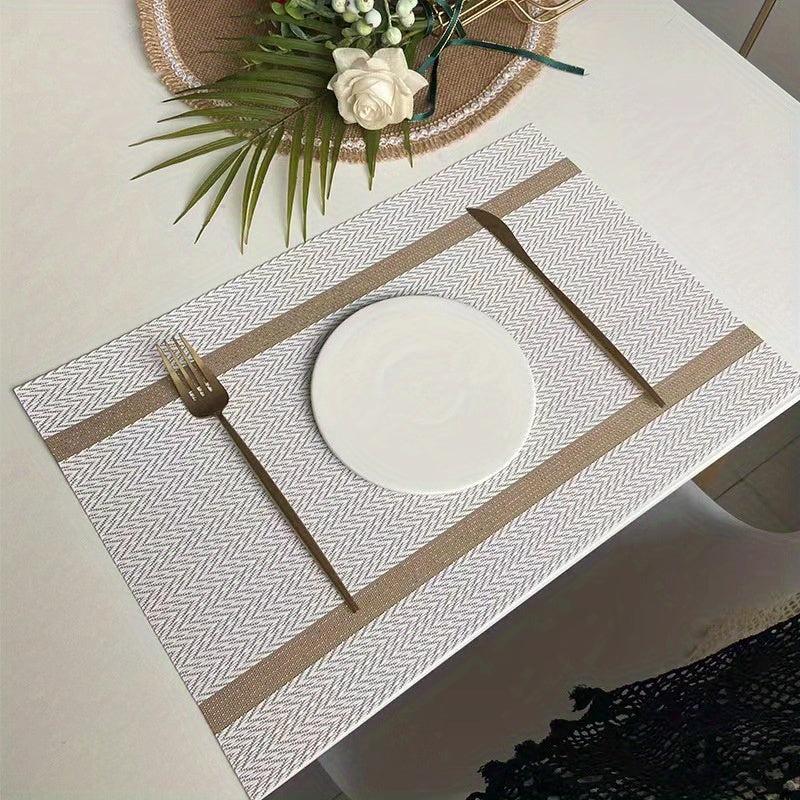 Horizontal Strip Placemats Dining Table Mat Heat Insulation Mat Western Placemat