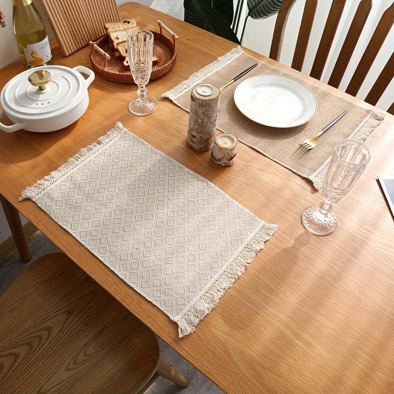 Jute Placemat With Tassel Wedding Party Dinner Table Mat