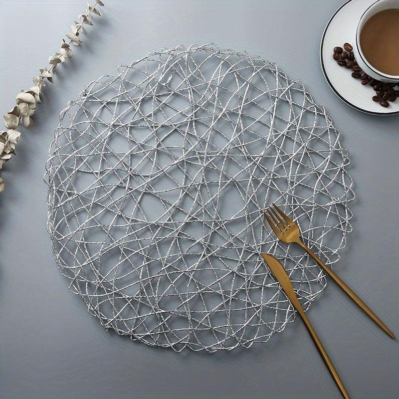 6pcs Round Placemats Washable Reusable Anti-slip Table Mats Heat Insulation Pads