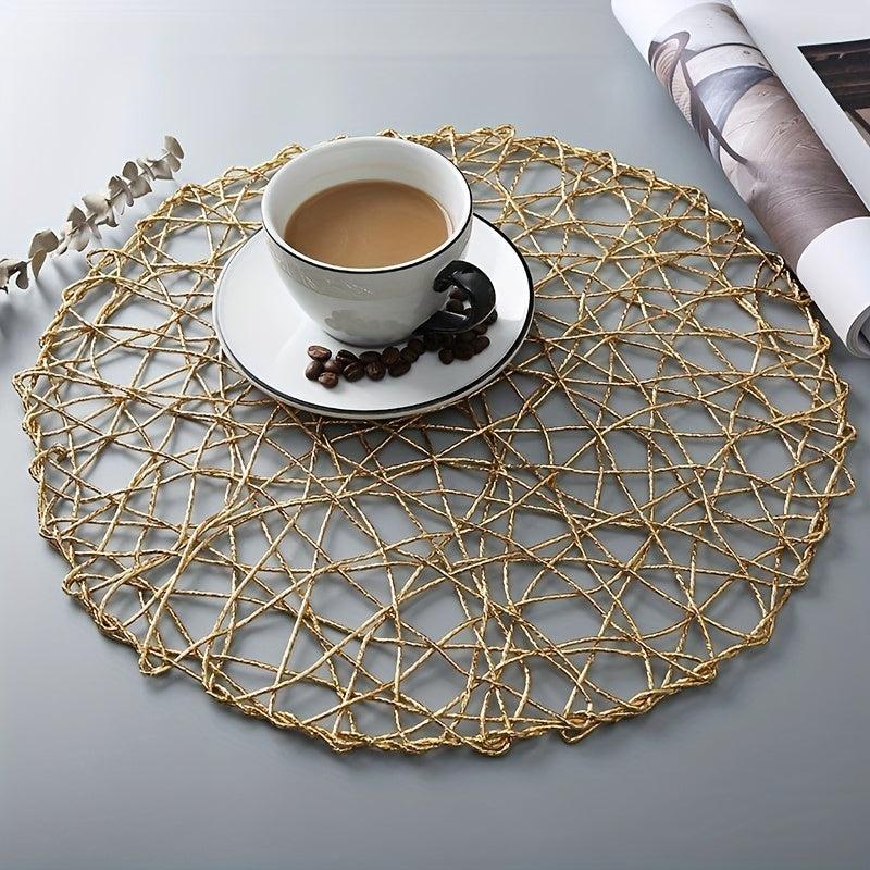 6pcs Round Placemats Washable Reusable Anti-slip Table Mats Heat Insulation Pads