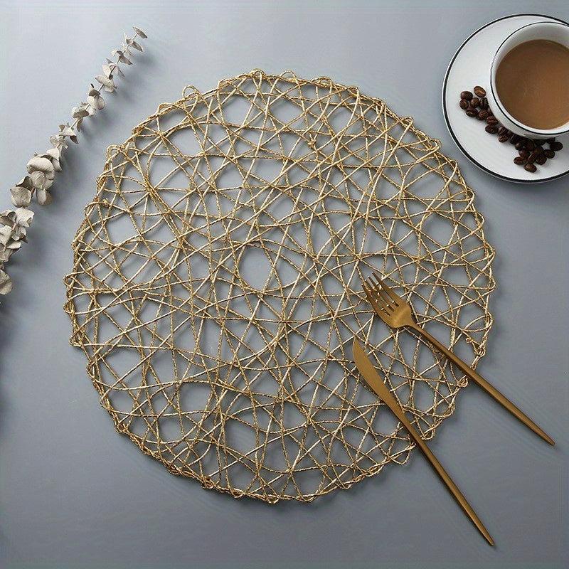 6pcs Round Placemats Washable Reusable Anti-slip Table Mats Heat Insulation Pads