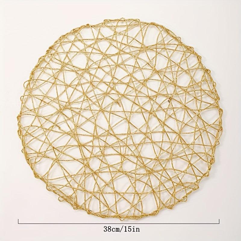 6pcs Round Placemats Washable Reusable Anti-slip Table Mats Heat Insulation Pads