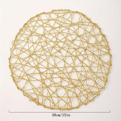 6pcs Round Placemats Washable Reusable Anti-slip Table Mats Heat Insulation Pads