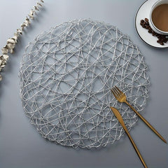 6pcs Round Placemats Washable Reusable Anti-slip Table Mats Heat Insulation Pads