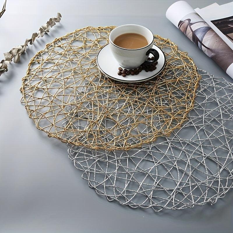 6pcs Round Placemats Washable Reusable Anti-slip Table Mats Heat Insulation Pads