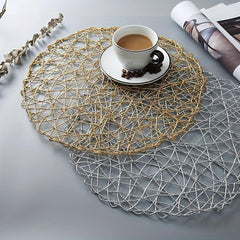 6pcs Round Placemats Washable Reusable Anti-slip Table Mats Heat Insulation Pads