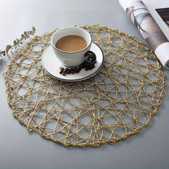 6pcs Round Placemats Washable Reusable Anti-slip Table Mats Heat Insulation Pads
