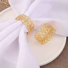 6pcs Hollow Napkin Rings for Table Decoration