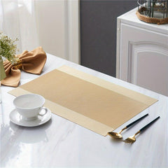 4pcs Colorful Striped Woven Placemats Heat Insulated Table Mats
