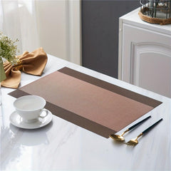 4pcs Colorful Striped Woven Placemats Heat Insulated Table Mats