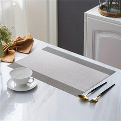 4pcs Colorful Striped Woven Placemats Heat Insulated Table Mats