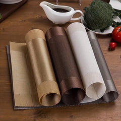 4pcs Colorful Striped Woven Placemats Heat Insulated Table Mats