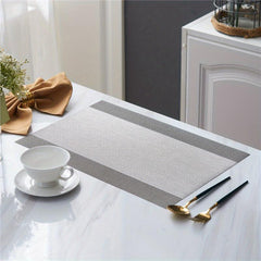 4pcs Colorful Striped Woven Placemats Heat Insulated Table Mats