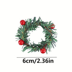 12pcs Red Pinecone Christmas Napkin Rings Handwoven Needle Napkin Buckle