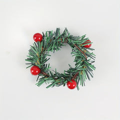 12pcs Red Pinecone Christmas Napkin Rings Handwoven Needle Napkin Buckle