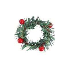 12pcs Red Pinecone Christmas Napkin Rings Handwoven Needle Napkin Buckle