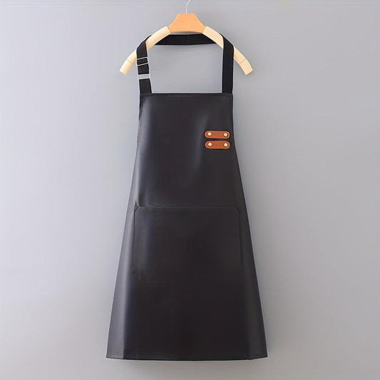 Waterproof Polyester Apron Solid Color Unisex with Pocket