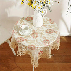 Polyester Table Runner Embroidery Craft Red Flower Christmas Theme