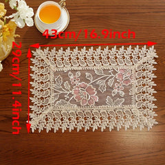 Polyester Table Runner Embroidery Craft Red Flower Christmas Theme