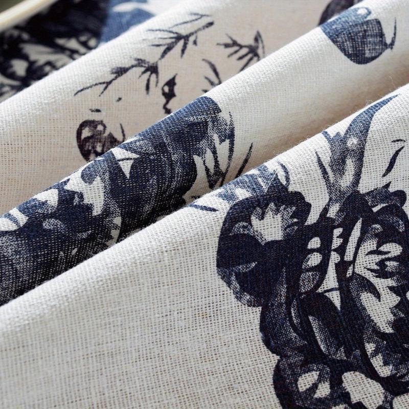 Vintage Orchid Flower Tablecloth Chinese Style Stain Resistant Waterproof