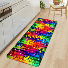 Colorful Bean Print Floor Mat Kitchen Bedroom Non-slip Rug