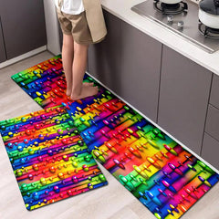 Colorful Bean Print Floor Mat Kitchen Bedroom Non-slip Rug