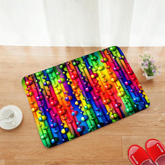 Colorful Bean Print Floor Mat Kitchen Bedroom Non-slip Rug