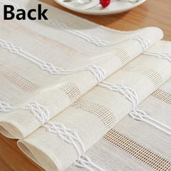Polyester Rectangle Table Runner Hollow Style Holiday Decoration