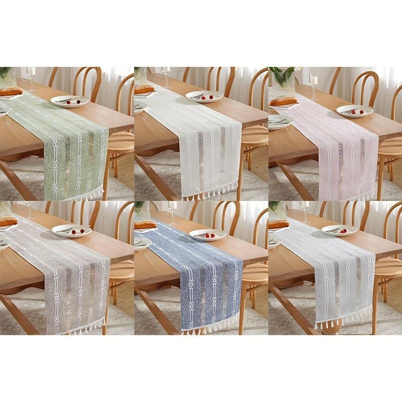 Polyester Rectangle Table Runner Hollow Style Holiday Decoration