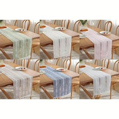 Polyester Rectangle Table Runner Hollow Style Holiday Decoration