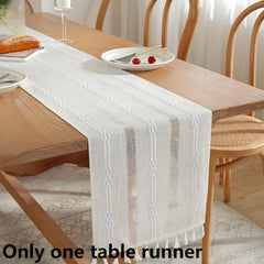 Polyester Rectangle Table Runner Hollow Style Holiday Decoration
