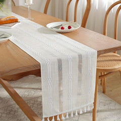 Polyester Rectangle Table Runner Hollow Style Holiday Decoration