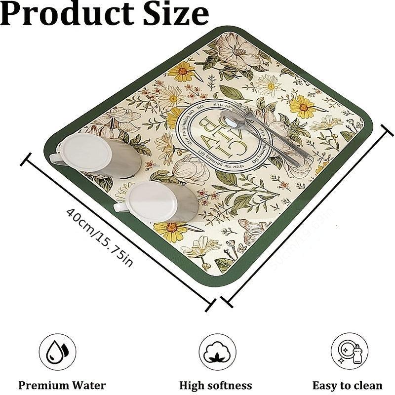 American Retro Dish Drying Mat Countertop Drainage Pad