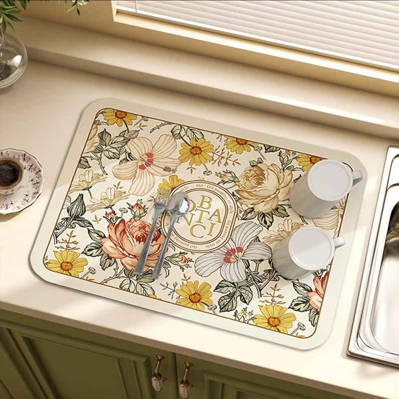 American Retro Dish Drying Mat Countertop Drainage Pad