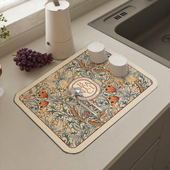 American Retro Dish Drying Mat Countertop Drainage Pad