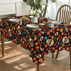 Colorful Skull Pattern Halloween Tablecloth