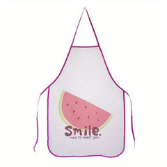 Fruit Printed Waterproof Cooking Apron Polyester Smooth Washable Oilproof Apron