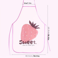 Fruit Printed Waterproof Cooking Apron Polyester Smooth Washable Oilproof Apron