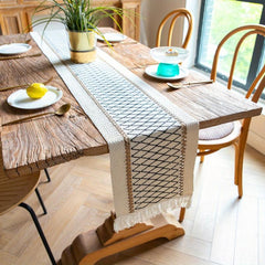 4pcs Farmhouse Style Table Runner Placemats Solid Table Cover Heat Insulation