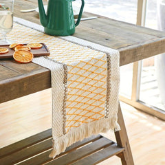 4pcs Farmhouse Style Table Runner Placemats Solid Table Cover Heat Insulation