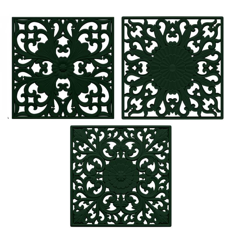 3pcs Silicone Square Mat Heat Proof Table Mat Kitchen Tableware Pad