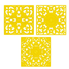 3pcs Silicone Square Mat Heat Proof Table Mat Kitchen Tableware Pad