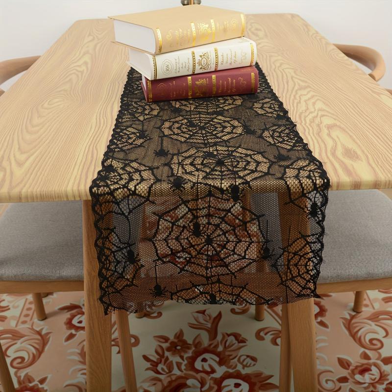 Halloween Lace Table Runner Ghost Decoration Dark Style