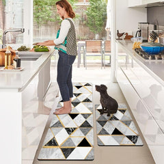 1PC Leather Kitchen Rug Cushioned Anti Fatigue Mat Non Slip Standing Memory Foam