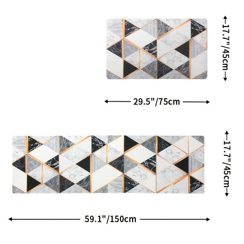 1PC Leather Kitchen Rug Cushioned Anti Fatigue Mat Non Slip Standing Memory Foam